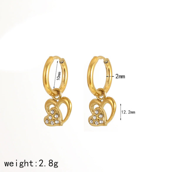 Light Luxury Microinlaid Zircon Flower Stainless Steel Electroplated Women's Earrings