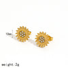 Light Luxury Microinlaid Zircon Flower Stainless Steel Electroplated Women's Earrings