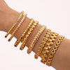 Light Luxury Minimalist Ring And Diamondencrusted Zircon Bracelet Combination Titanium Steel And Stainless Steel Geometric Style 18K Real Gold Electroplated