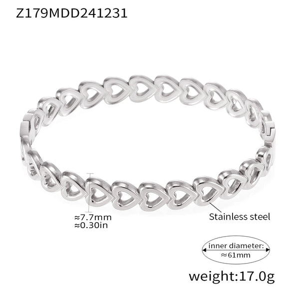 Light Luxury Minimalist Ring And Diamondencrusted Zircon Bracelet Combination Titanium Steel And Stainless Steel Geometric Style 18K Real Gold Electroplated