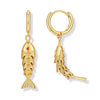 Light Luxury Movable Koi Fish Pendant Earrings For Women Copper Electroplated Gold Animal Shape Earrings