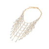 Light Luxury Multi Layer Tassel Clavicle Chain Necklace For Women With Geometric Handmade Glass Pendant And Gold Tone Crystal Look