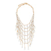 Light Luxury Multi Layer Tassel Clavicle Chain Necklace For Women With Geometric Handmade Glass Pendant And Gold Tone Crystal Look