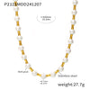 Light Luxury Natural Stone Tiger Eye Beads Stainless Steel Bamboo Ots Buckle Clavicle Necklace With Geometric Design And Electroplating