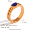 Light Luxury Natural Stone Titanium Steel Geometric Ring Stainless Steel Gold Plated Electroplating Jewelry For Women