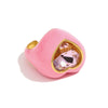 Light Luxury Natural Stone Titanium Steel Geometric Ring Stainless Steel Gold Plated Electroplating Jewelry For Women
