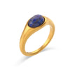 Light Luxury Natural Stone Titanium Steel Geometric Ring Stainless Steel Gold Plated Electroplating Jewelry For Women