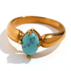 Light Luxury Natural Stone Titanium Steel Geometric Ring Stainless Steel Gold Plated Electroplating Jewelry For Women