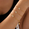 Light Luxury Niche Butterfly Bead Bracelet With Natural Fritillaria And 3A Zircon Titanium Steel Plated 18K True Gold Colorpreserving Women's Electroplated Animal Pattern