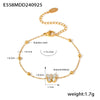 Light Luxury Niche Butterfly Bead Bracelet With Natural Fritillaria And 3A Zircon Titanium Steel Plated 18K True Gold Colorpreserving Women's Electroplated Animal Pattern