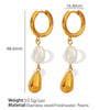 Light Luxury Niche Ear Buckle Simple Pearl Earrings 316L Stainless Steel Electroplating Women's