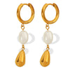 Light Luxury Niche Ear Buckle Simple Pearl Earrings 316L Stainless Steel Electroplating Women's