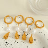 Light Luxury Niche Ear Buckle Simple Pearl Earrings 316L Stainless Steel Electroplating Women's