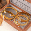 Light Luxury Niche Geometric Multilayer 316L Stainless Steel Electroplated Bracelet With Diamond Design