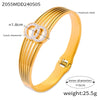 Light Luxury Niche Geometric Multilayer 316L Stainless Steel Electroplated Bracelet With Diamond Design