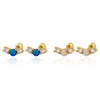 Light Luxury Opal Earrings 925 Silver Geometric Electroplated For Women