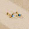 Light Luxury Opal Earrings 925 Silver Geometric Electroplated For Women