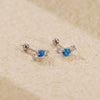 Light Luxury Opal Earrings 925 Silver Geometric Electroplated For Women