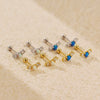 Light Luxury Opal Earrings 925 Silver Geometric Electroplated For Women