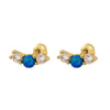 Light Luxury Opal Earrings 925 Silver Geometric Electroplated For Women