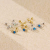 Light Luxury Opal Earrings 925 Silver Geometric Electroplated For Women