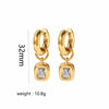 Light Luxury Oval Zircon Stainless Steel Necklace Earrings With Geometric Design And Electroplating