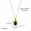 Light Luxury Oval Zircon Stainless Steel Necklace Earrings With Geometric Design And Electroplating