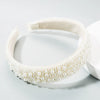 Light Luxury Pearl Headband For Women Handmade Vintage Wide Brim Hair Accessory Bride Headwear