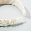 Light Luxury Pearl Headband For Women Handmade Vintage Wide Brim Hair Accessory Bride Headwear
