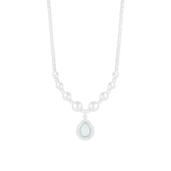 Light Luxury Pearl Necklace With Titanium Steel Pendant And Beads