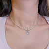 Light Luxury Pearl Necklace With Titanium Steel Pendant And Beads
