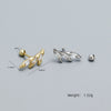 Light Luxury Puncture Stud Earrings 925 Silver Geometric Ins Style Electroplated For Women
