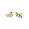 Light Luxury Puncture Stud Earrings 925 Silver Geometric Ins Style Electroplated For Women