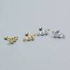 Light Luxury Puncture Stud Earrings 925 Silver Geometric Ins Style Electroplated For Women