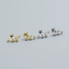 Light Luxury Puncture Stud Earrings 925 Silver Geometric Ins Style Electroplated For Women