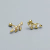 Light Luxury Puncture Stud Earrings 925 Silver Geometric Ins Style Electroplated For Women
