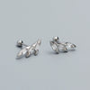 Light Luxury Puncture Stud Earrings 925 Silver Geometric Ins Style Electroplated For Women