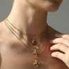 Light Luxury Retro Doublelayered Unisex Necklace With Goldplated Titanium Steel Cross And Tiger Eye Stone Pendant Featuring Geometric Stacking Style And Letter Number Text Patterns