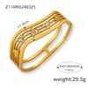 Light Luxury Retro Fashion 316L Stainless Steel Gold Plated Diamond Enamel Glaze Hollow Bracelet Jewelry