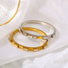 Light Luxury Retro Ins Style Stainless Steel 18K Gold Plated Inlaid Zircon Bracelet For Women