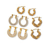 Light Luxury Retro Twist U Shaped Geometric Earrings In Environmental Protection Titanium Steel With Electroplating