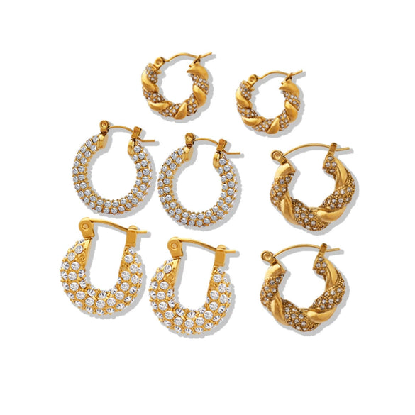 Light Luxury Retro Twist U Shaped Geometric Earrings In Environmental Protection Titanium Steel With Electroplating