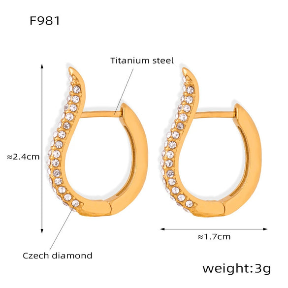Light Luxury Retro Twist U Shaped Geometric Earrings In Environmental Protection Titanium Steel With Electroplating