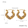 Light Luxury Retro Twist U Shaped Geometric Earrings In Environmental Protection Titanium Steel With Electroplating