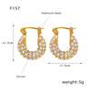 Light Luxury Retro Twist U Shaped Geometric Earrings In Environmental Protection Titanium Steel With Electroplating