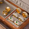 Light Luxury Ring With Freshwater Pearl 316L Stainless Steel Gold Plated Inlay Geometric Heart Design