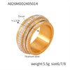 Light Luxury Ring With Freshwater Pearl 316L Stainless Steel Gold Plated Inlay Geometric Heart Design