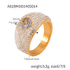 Light Luxury Ring With Freshwater Pearl 316L Stainless Steel Gold Plated Inlay Geometric Heart Design