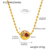 Light Luxury Round Ball Inlaid Colorful Zircon Beads Collarbone Necklace Stainless Steel Geometric Electroplated Jewelry