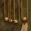 Light Luxury Round Ball Inlaid Colorful Zircon Beads Collarbone Necklace Stainless Steel Geometric Electroplated Jewelry